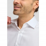 4232- Herringbone Weave Cotton Shirt WHITE