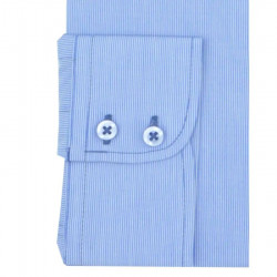 4072- Blue Fine Stripe Cotton Shirt