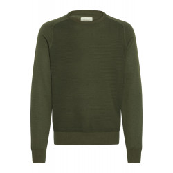 8904 - Self Designed Knitted Crewneck Olive Green
