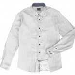 5079 Fine Printed Cotton Shirt Long Sleeve White