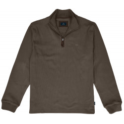 1029 Fine Knit Zip Top Taupe