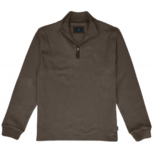 1029 Fine Knit Zip Top Taupe