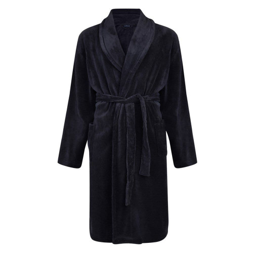 PJ068 Fleecy Gown Navy Blue