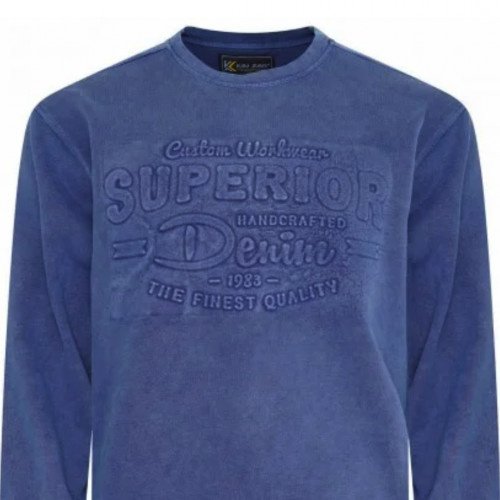 7065 - Crewneck Embossed Sweater Indigo