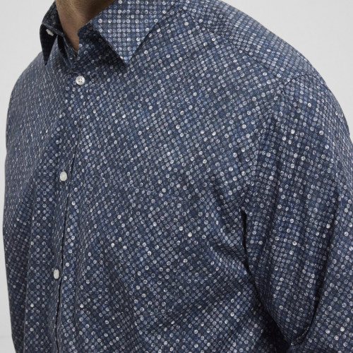 43134 - Stretchable Fine Circle printed shirt 