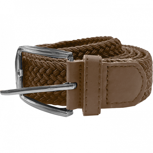 Braided Elastic Belt Tan Brown 3.5cm wide