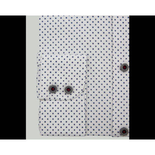 4280 - Printed Cotton Shirt White