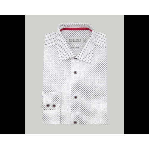 4280 - Printed Cotton Shirt White