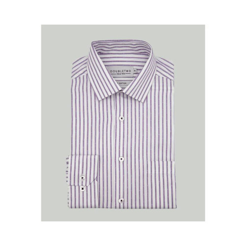 4299 - Striped Cotton Shirt Wine