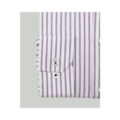 4299 - Striped Cotton Shirt Wine