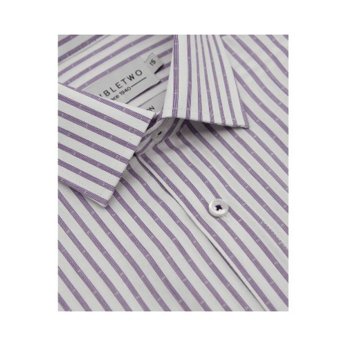 4299 - Striped Cotton Shirt Wine