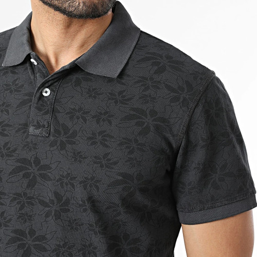 Blend Frisco Polo Shirt Floral Grey