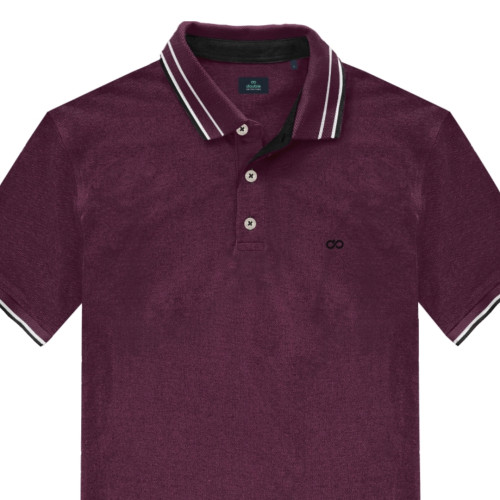 3085 Tipped Polo Shirt  RASPBERRY
