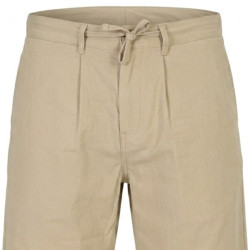 7068 Linen Blend Elasticated Chino Shorts LT BEIGE