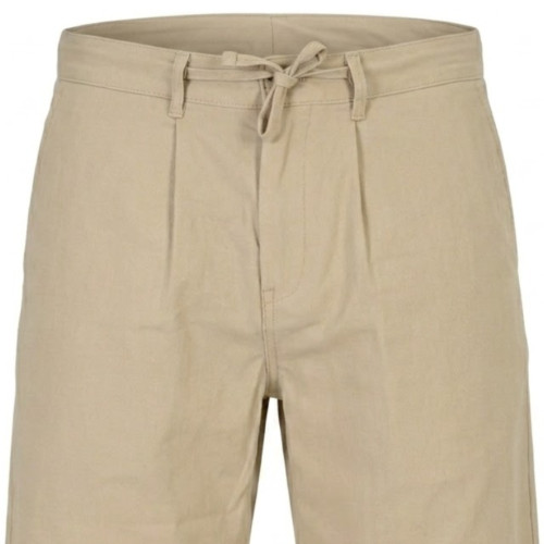 7068 Linen Blend Elasticated Chino Shorts LT BEIGE