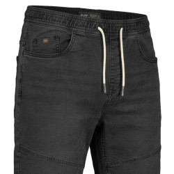 7071 Elasticated Waist Denim Shorts Used BLACK