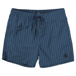 8014 Stretchable All Over Print Swim Short Navy Blue