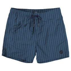 8014 Stretchable All Over Print Swim Short Navy Blue