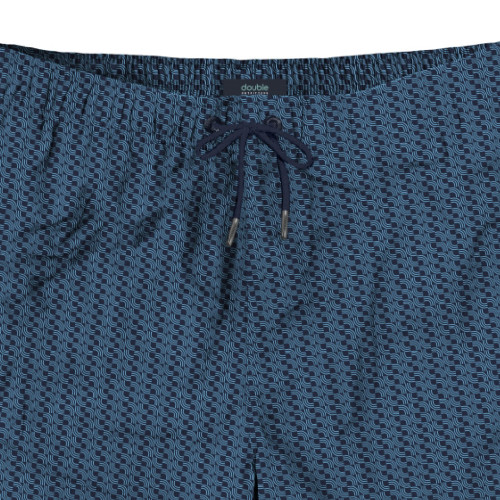 8014 Stretchable All Over Print Swim Short Navy Blue