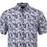 462 Leaf Print Shirt Navy White