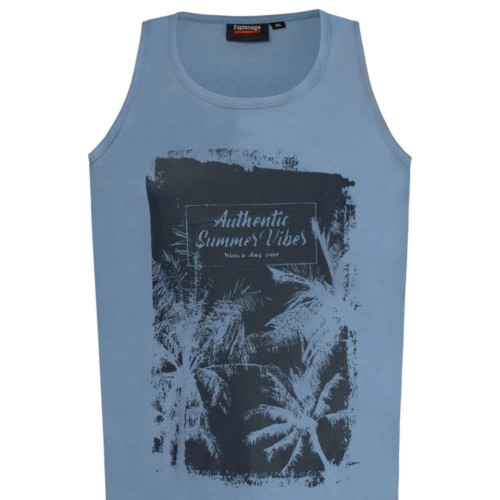 428 - Cotton Vest Summer Vibes Print Lagoon Blue
