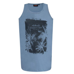 428 - Cotton Vest Summer Vibes Print Lagoon Blue