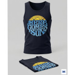 428 - Cotton Vest Here Comes the Sun Print Navy Blue