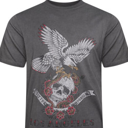 5775 Skull And Eagle Tee WASHED BLACK