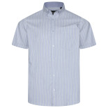 6386 - Button Down Casual Striped Shirt Blue