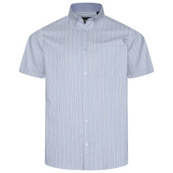 6386 - Button Down Casual Striped Shirt Blue