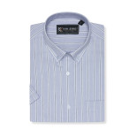 6386 - Button Down Casual Striped Shirt Blue