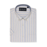 6386 Striped Button Down Shirt STONE