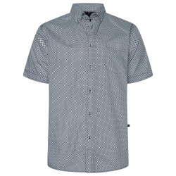 6390 KAM All Over Geo Print Shirt BLUE