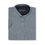6390 KAM All Over Geo Print Shirt BLUE
