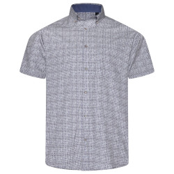 P056 Premium Geo Print Shirt BLUE