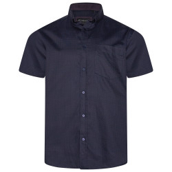 P057 Premium Geo Print Shirt NAVY
