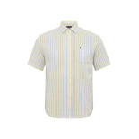 51109 NORTH Striped Linen/Cotton Shirt Yellow - Blue