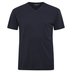 51328 V Neck Cotton T.shirt Navy Blue