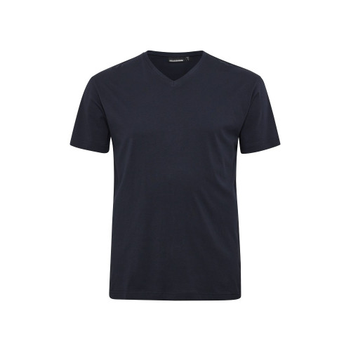 51328 V Neck Cotton T.shirt Navy Blue