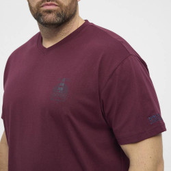 53101 North Printed v-neck t-shirt Bordeaux 