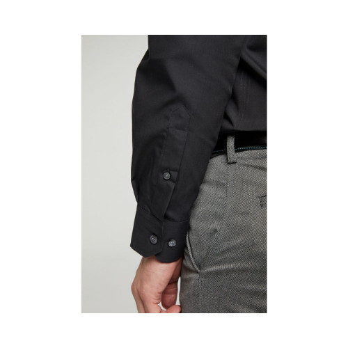 3300 - Double Two easy care Plain Office Shirt Black